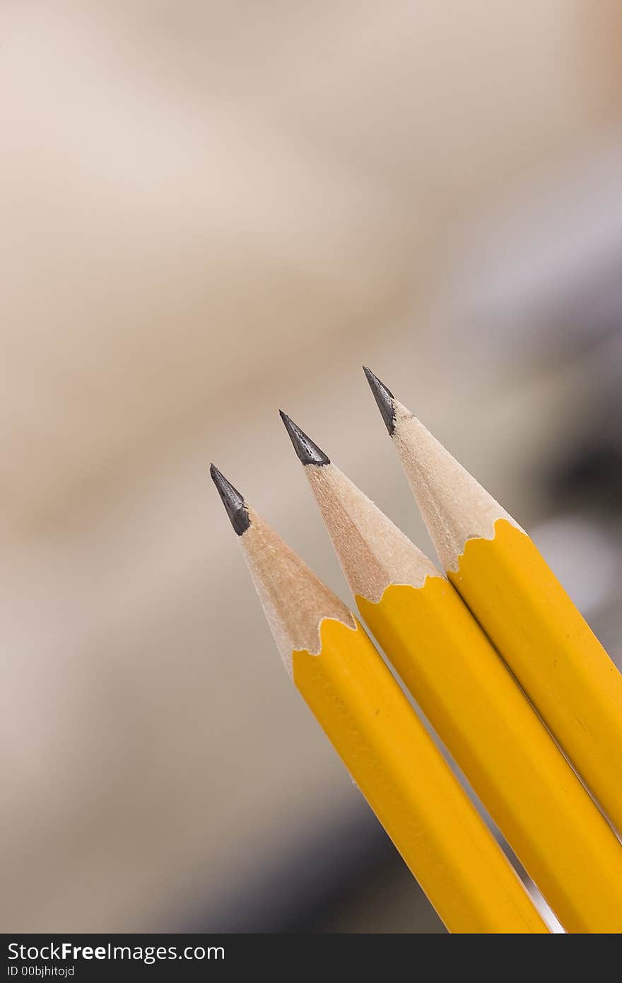 Sharp pencils on office background