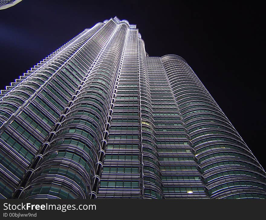 Night view on kuala lumpur twin