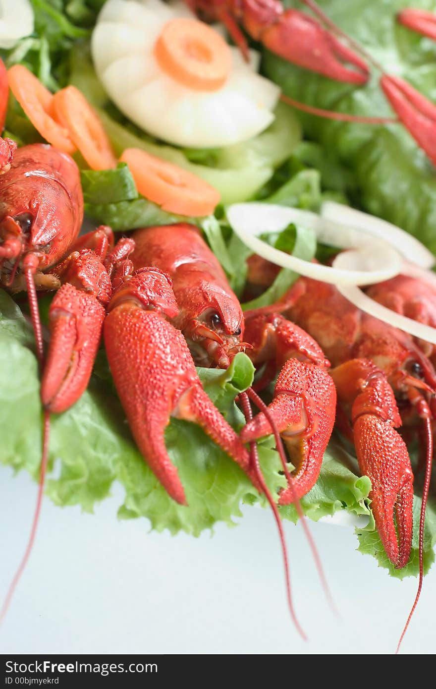 Plate with red lobsters