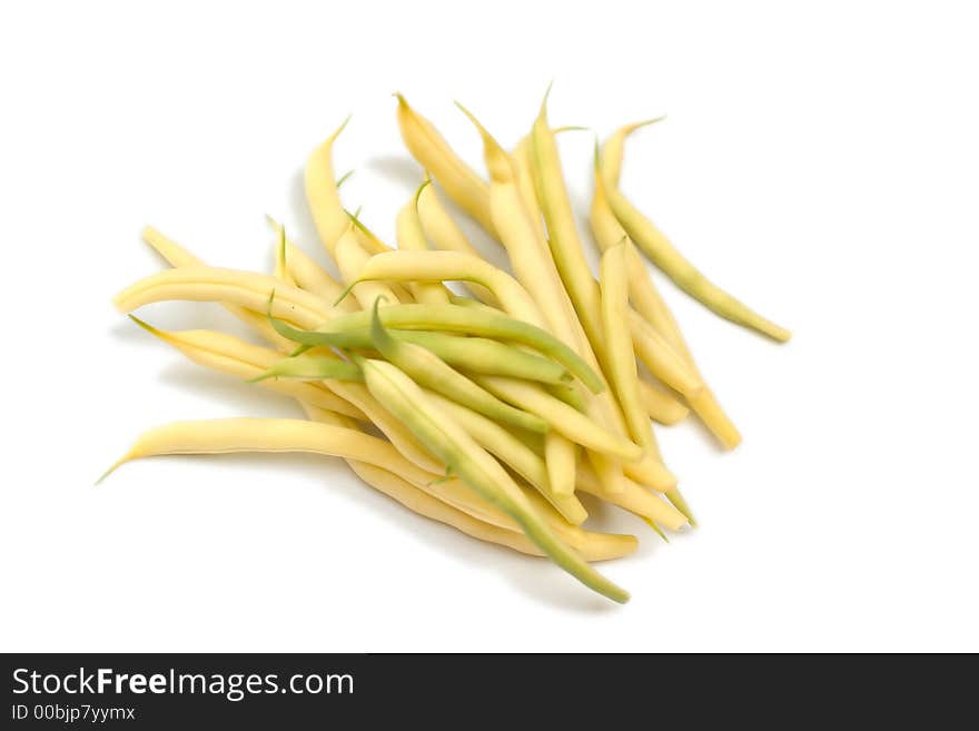 Fresh beans from the garden on a white background. Fresh beans from the garden on a white background