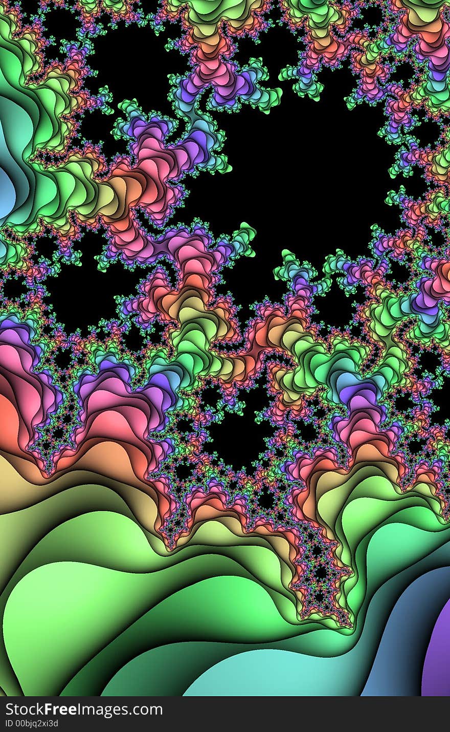 A colorful pattern of fractal light. A colorful pattern of fractal light