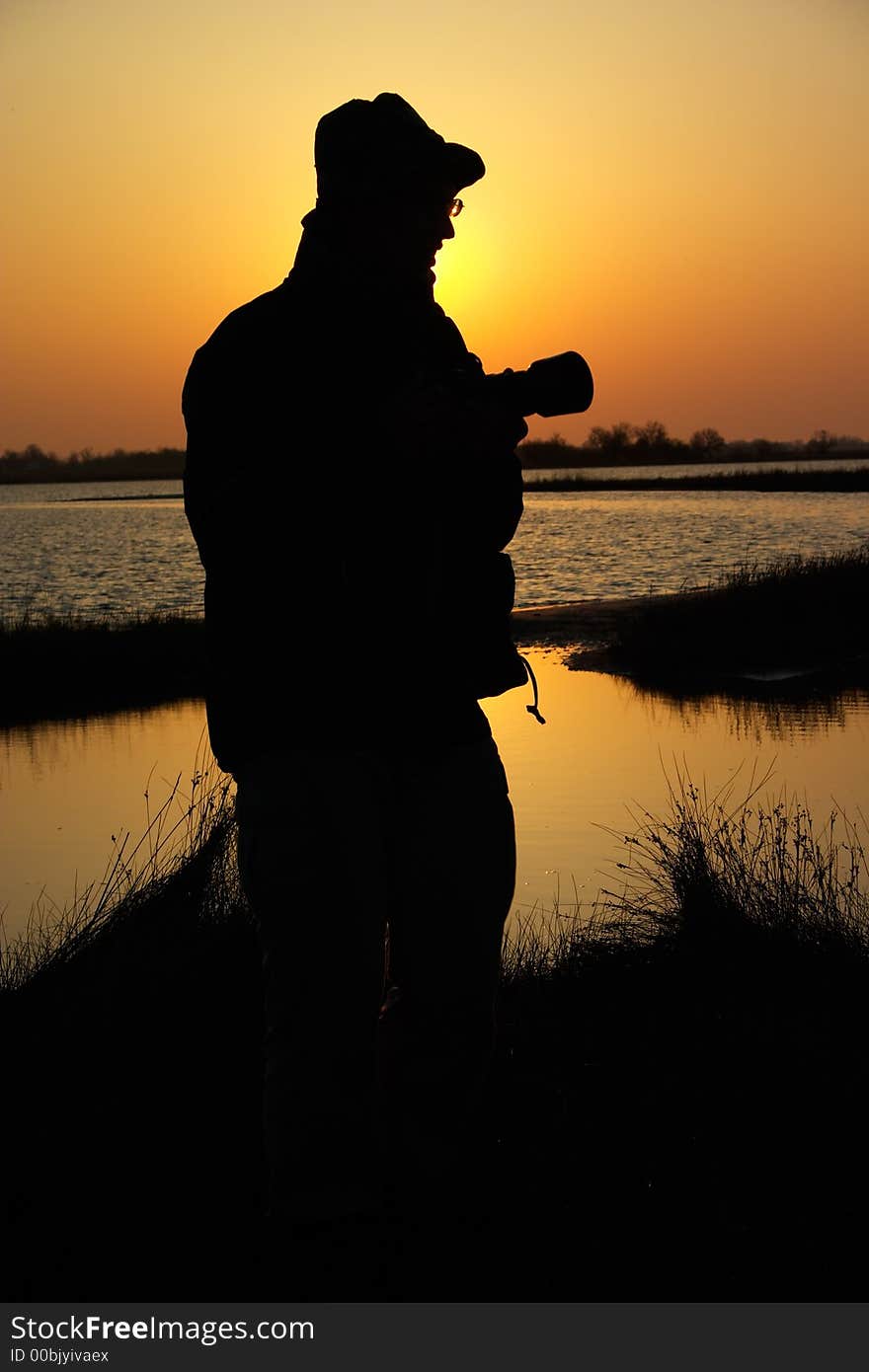 Silhouette of the photographer