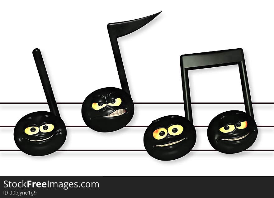 Smiley Music Notes