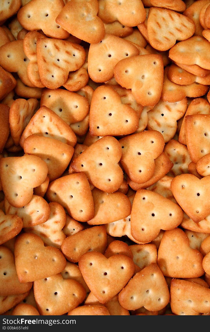 Salty cookies in the form of hearts