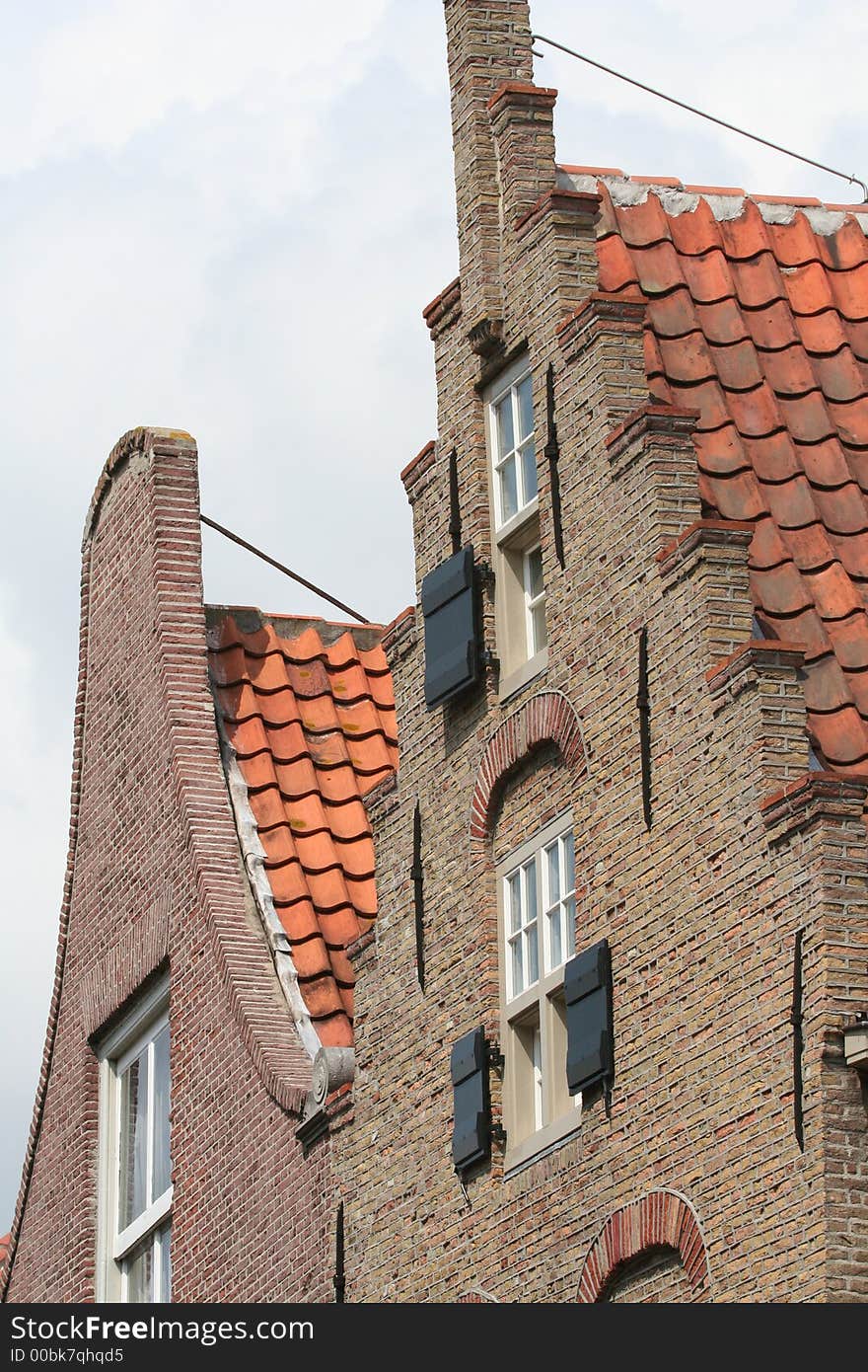 Roof top of monumental dutch house