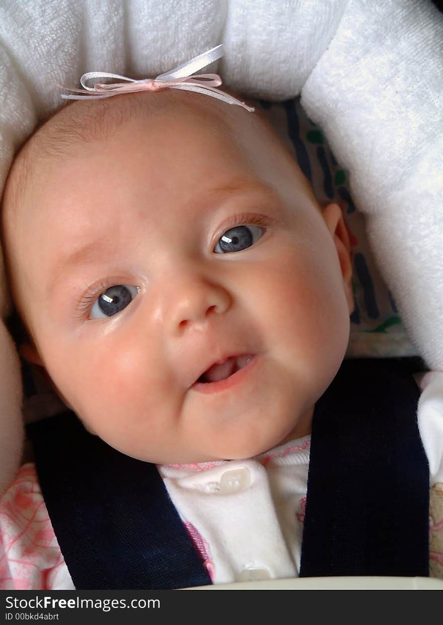 Portrait of baby girl with big eyes and expression. Portrait of baby girl with big eyes and expression