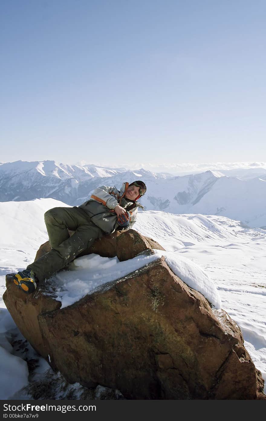 Snowboarder In Relax