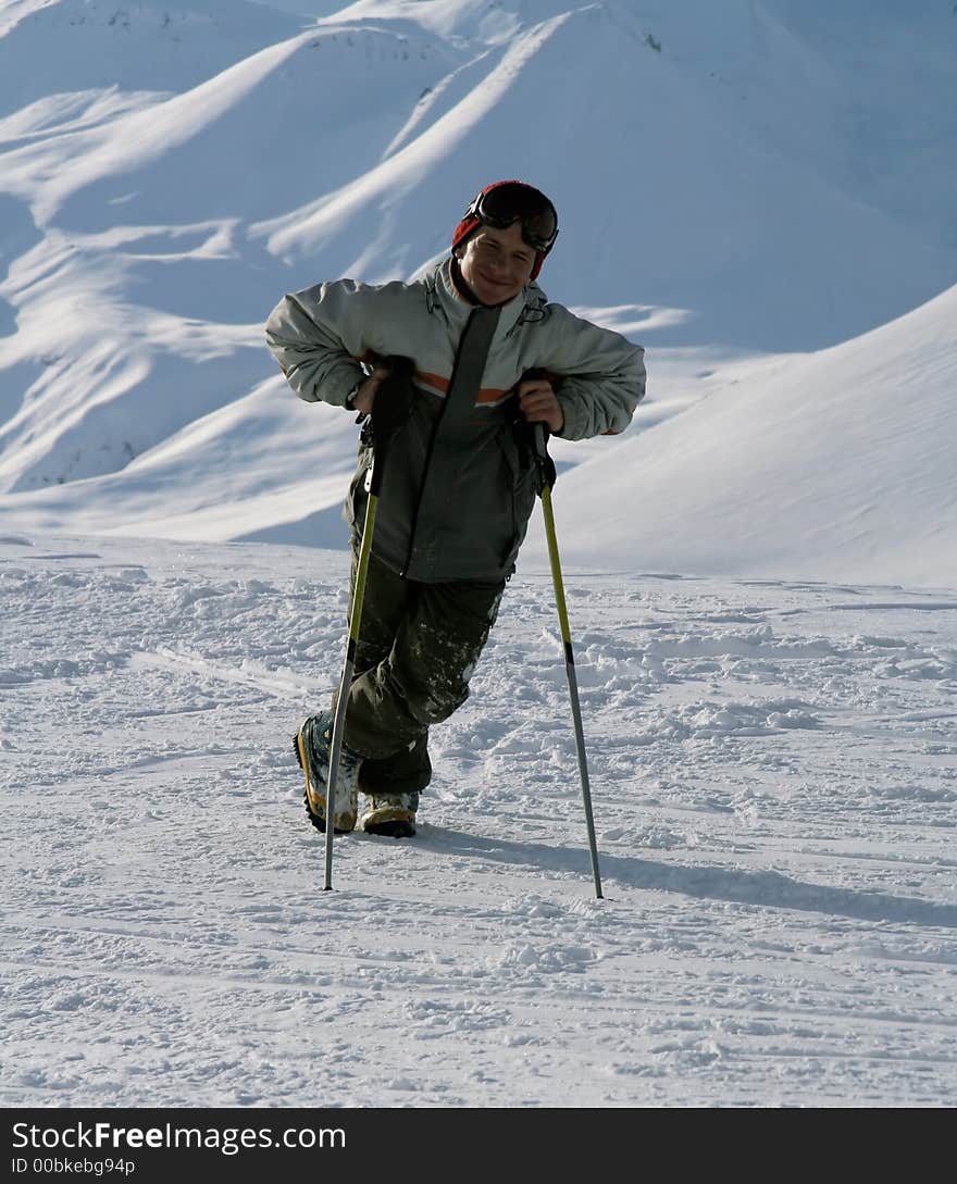 Snowboarder In Relax