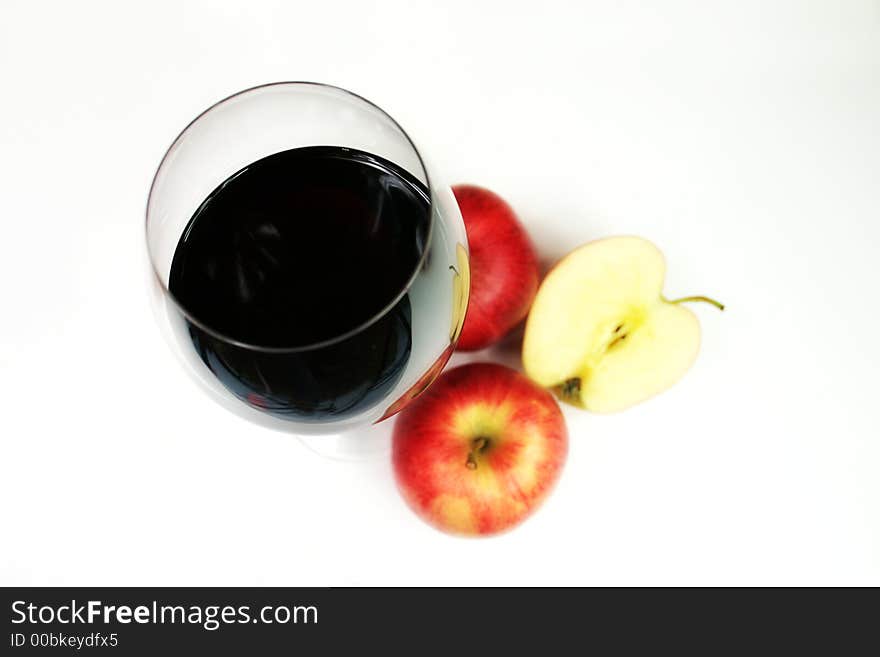 Red apple and red wine