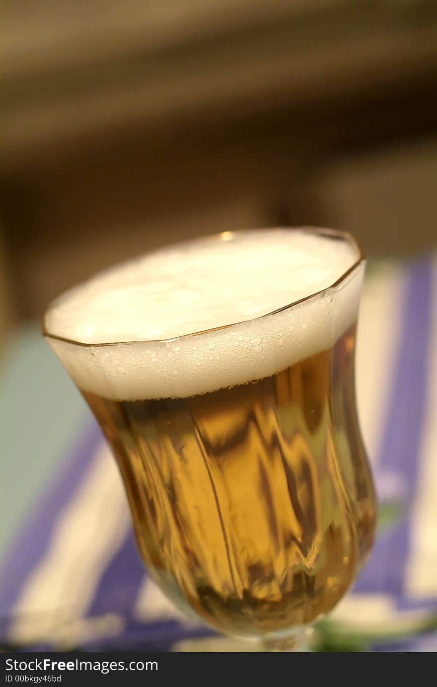 Close up of cool and fresh lager beer. Close up of cool and fresh lager beer