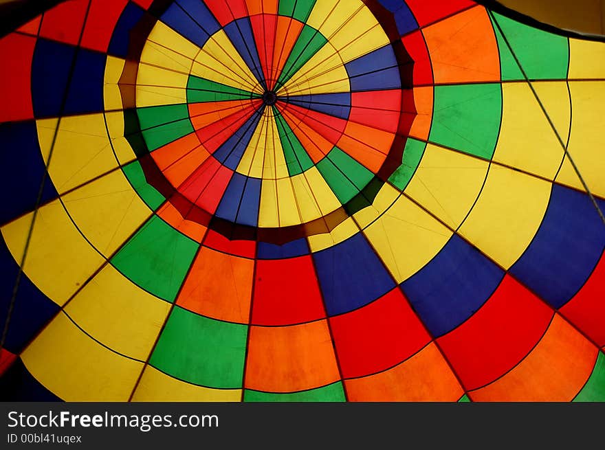 Interior of a very colorful hot air balloon. Interior of a very colorful hot air balloon