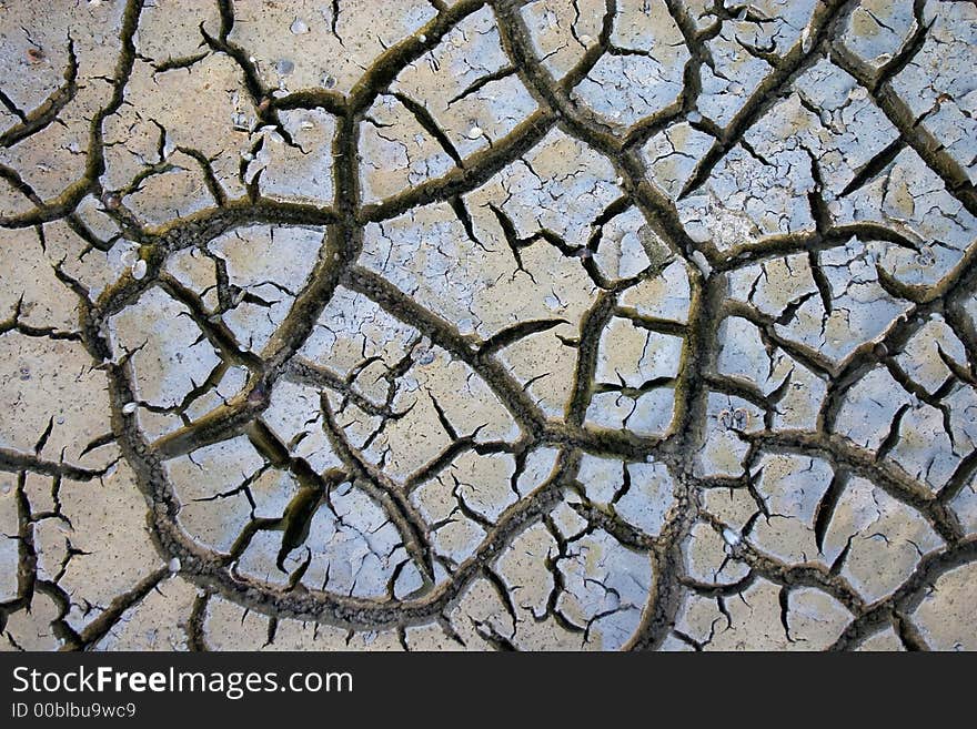 Fissures on the dry ground. Fissures on the dry ground