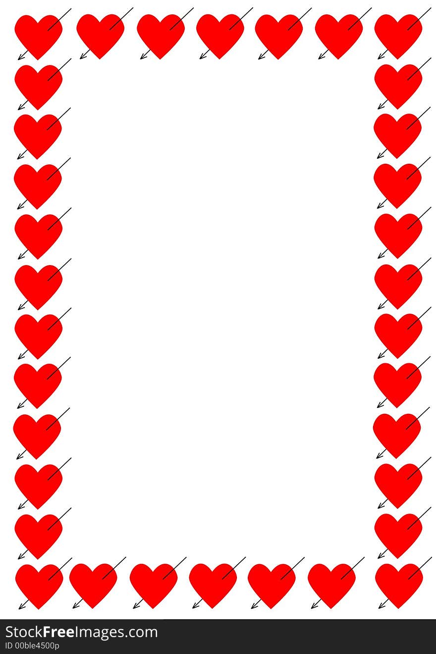 An illustration as a framework of many red hearts. An illustration as a framework of many red hearts