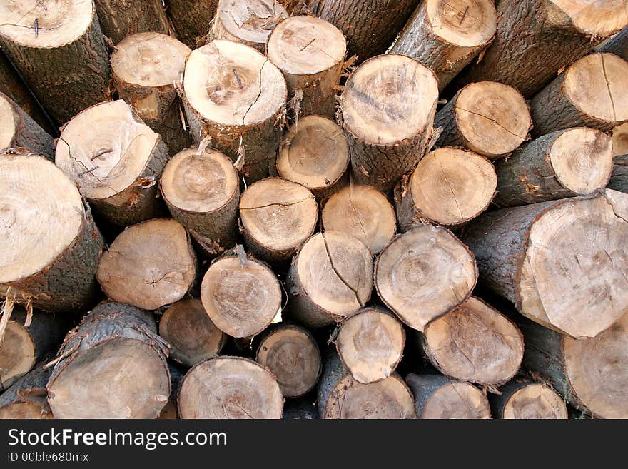 Details pile of wood, storage