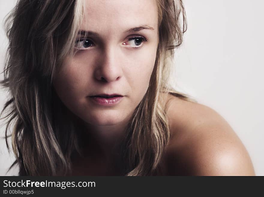 A model portrait in the studio. A model portrait in the studio