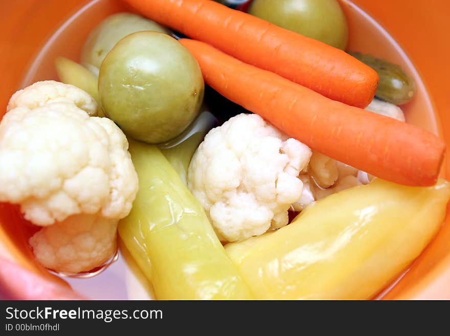 Details of sourly vegetables, salad