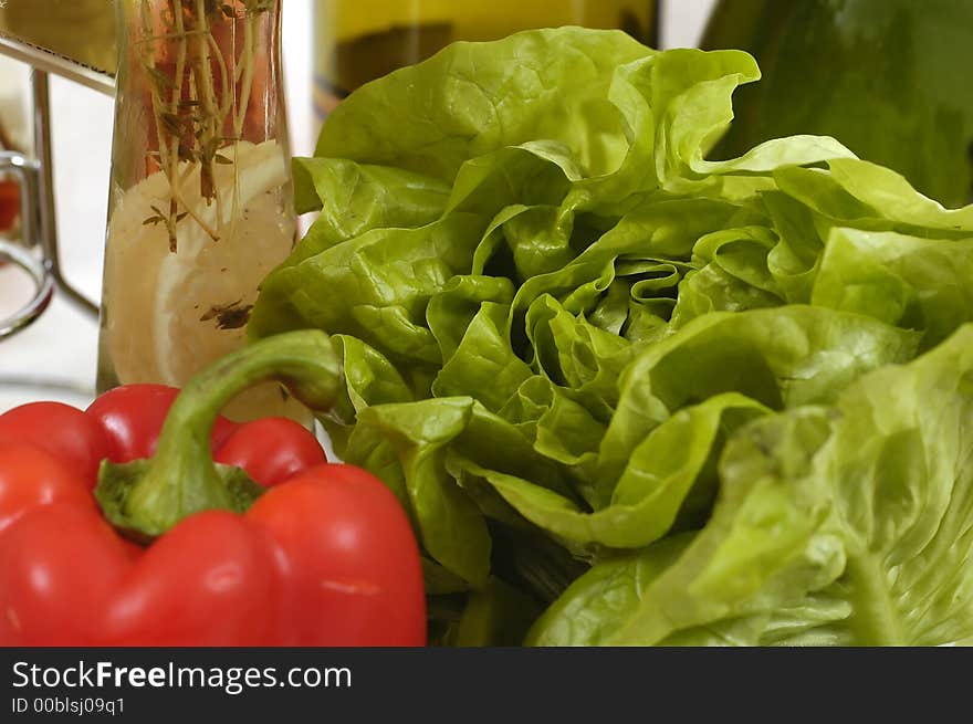 Healthy food for luch or dinner, red pepper and red onion. Healthy food for luch or dinner, red pepper and red onion