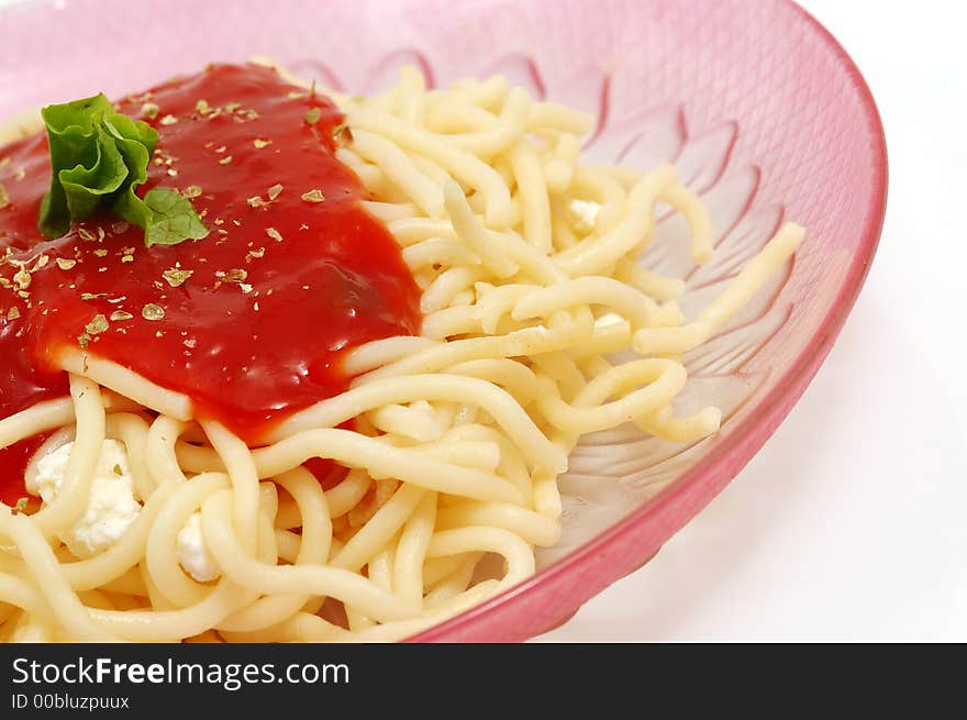 Spaghetti with tomato sauce