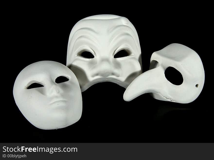 Some white original venetian carnival masks