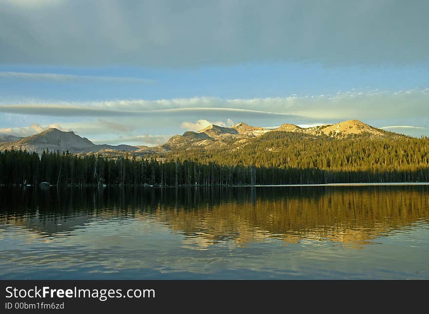 Beautiful Clouds and Mountains at a Lake near Tahoe. Beautiful Clouds and Mountains at a Lake near Tahoe