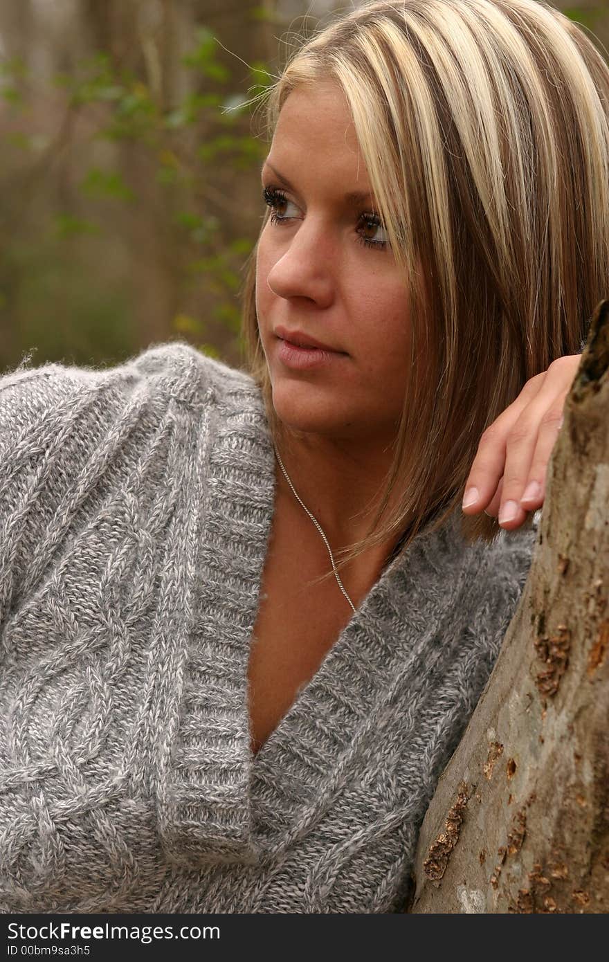 Young Woman Wearing Sweater