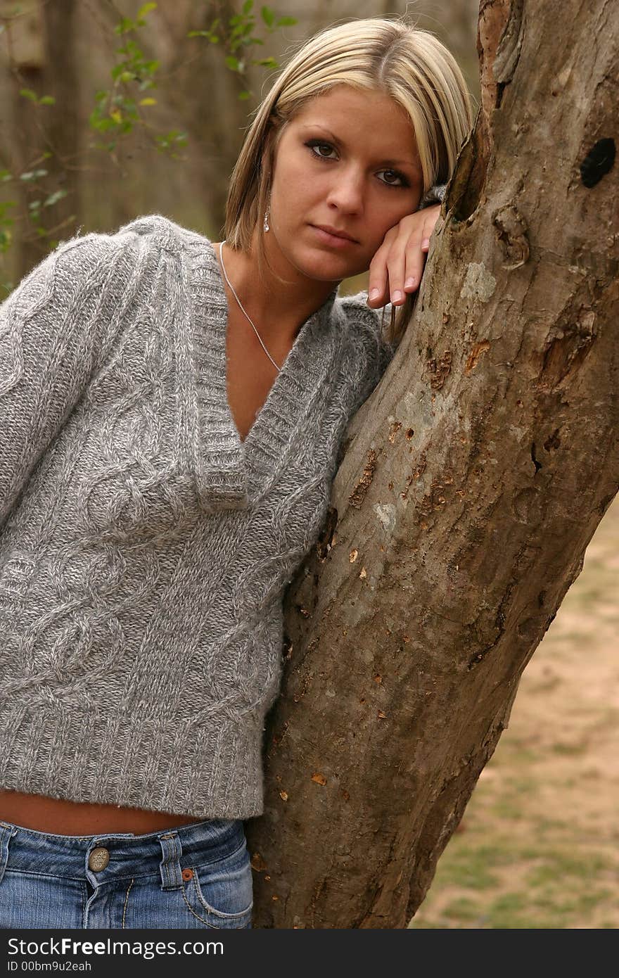 Young woman wearing sweater