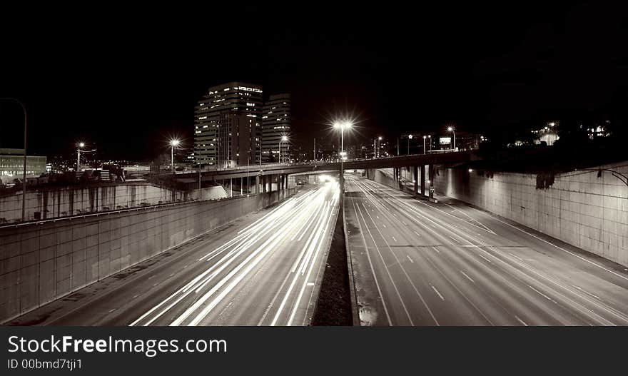 A Downtown Seattle Street Scene. A Downtown Seattle Street Scene