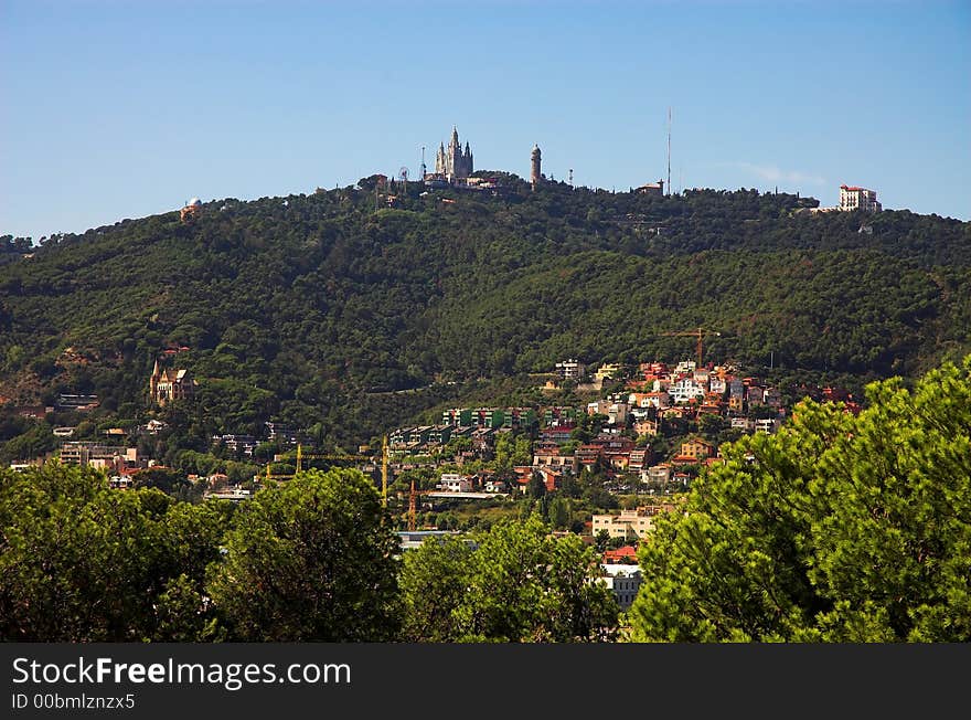 Palace and houses in Barcelona City