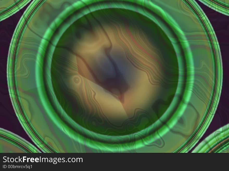 Abstract composition and green eye. Abstract composition and green eye