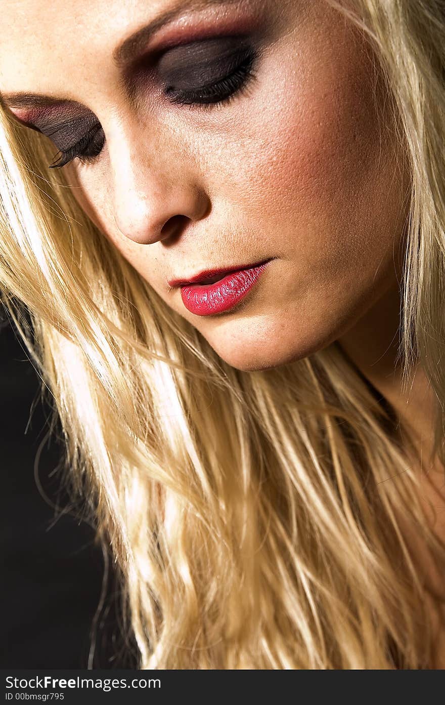 A model portrait in the studio. A model portrait in the studio