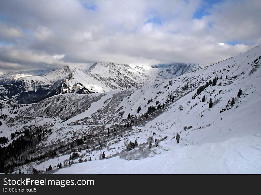 Winter snow mountains