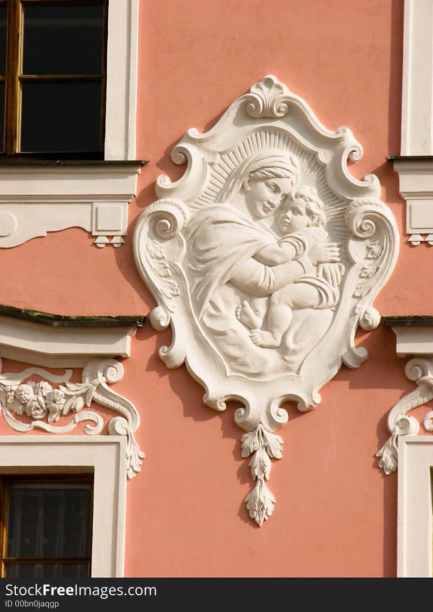 Old house with majestic emblem