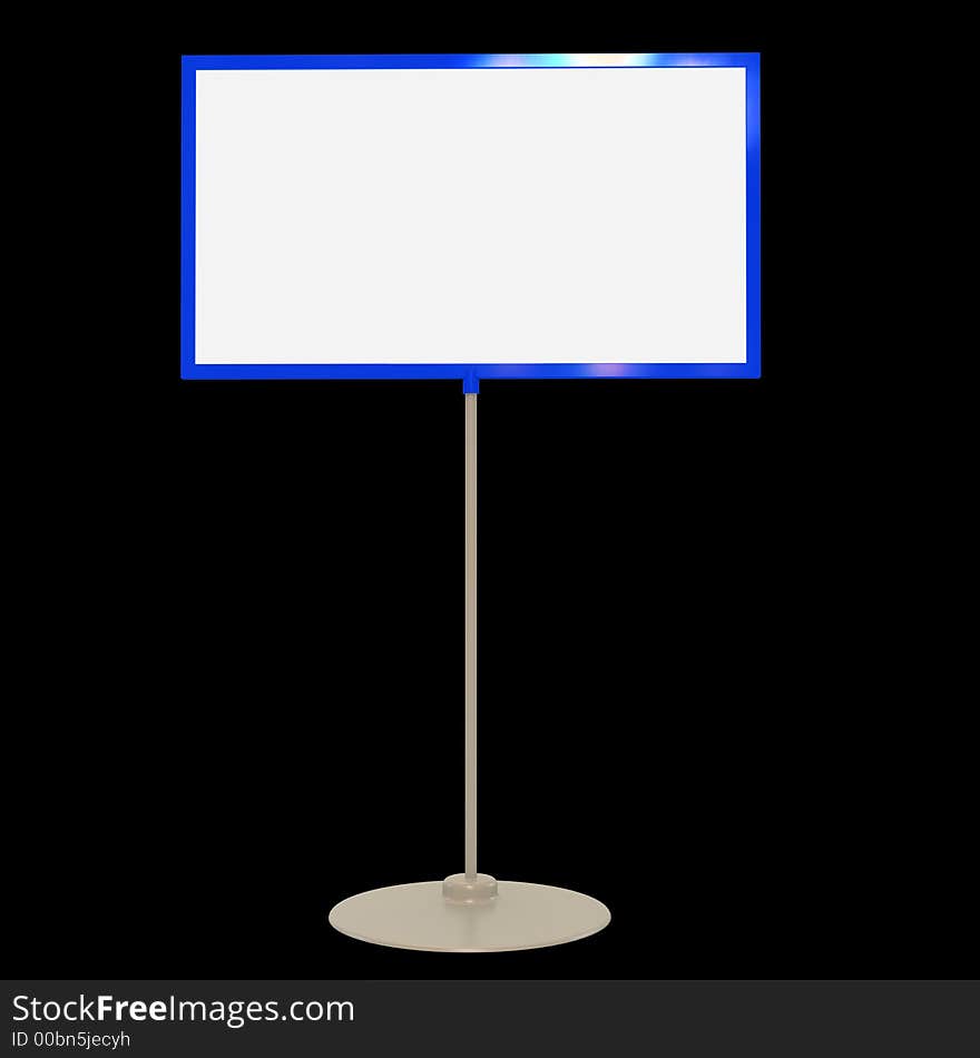 Blank Info Board Foreshortening 2 Isolated On Black (with Clipping Path)