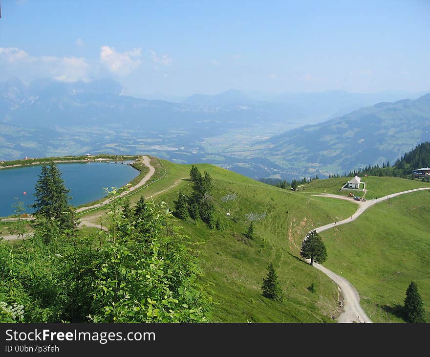 Lake on top of the mountain. Lake on top of the mountain