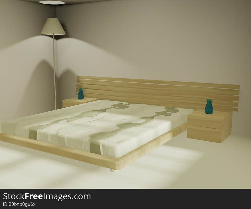 Illustration of a sleeping room