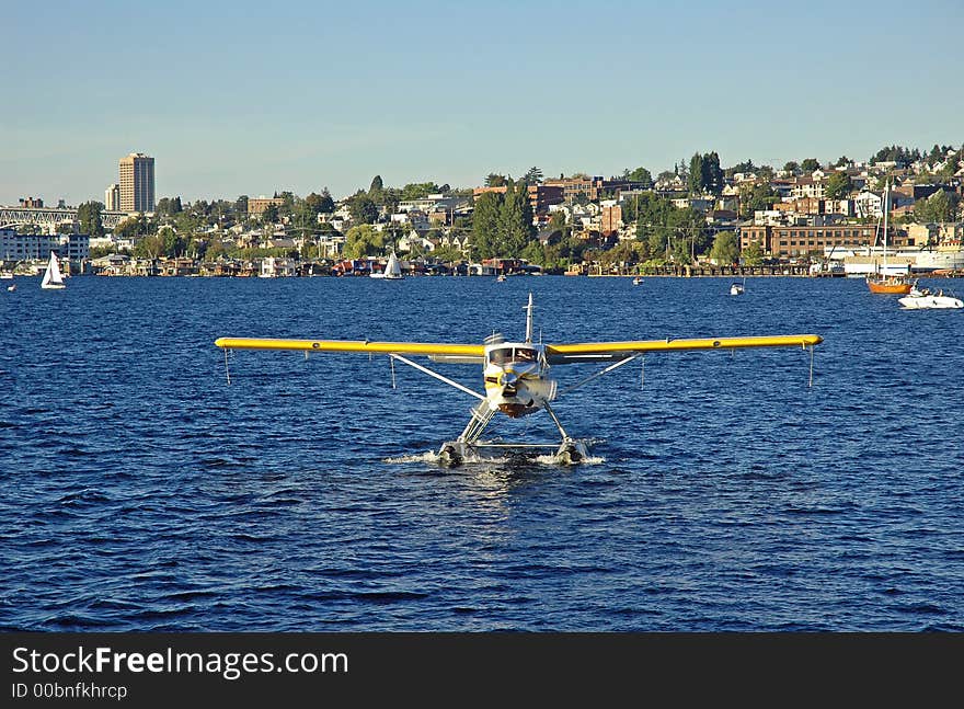 Floatplane on Lake Union in Seattle, WA. Floatplane on Lake Union in Seattle, WA