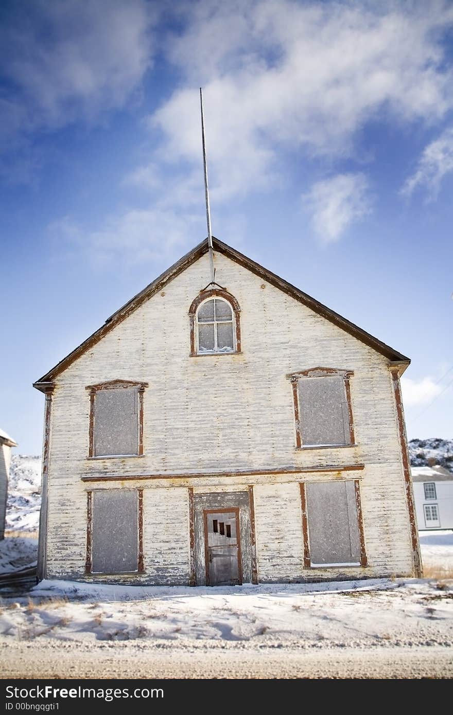 Abandoned old building in a small community