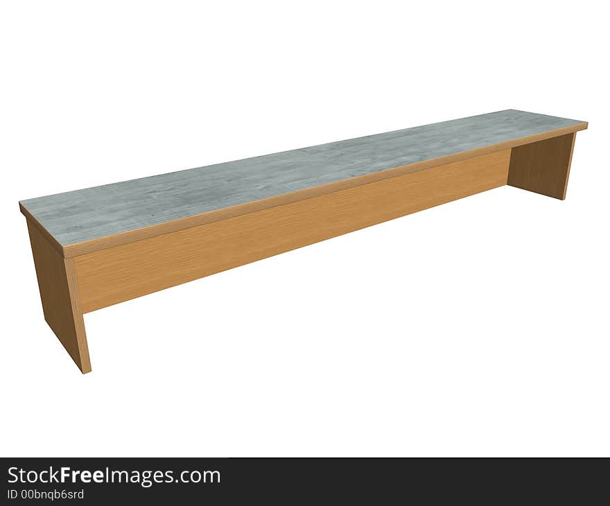 Illustration of a wooden long table