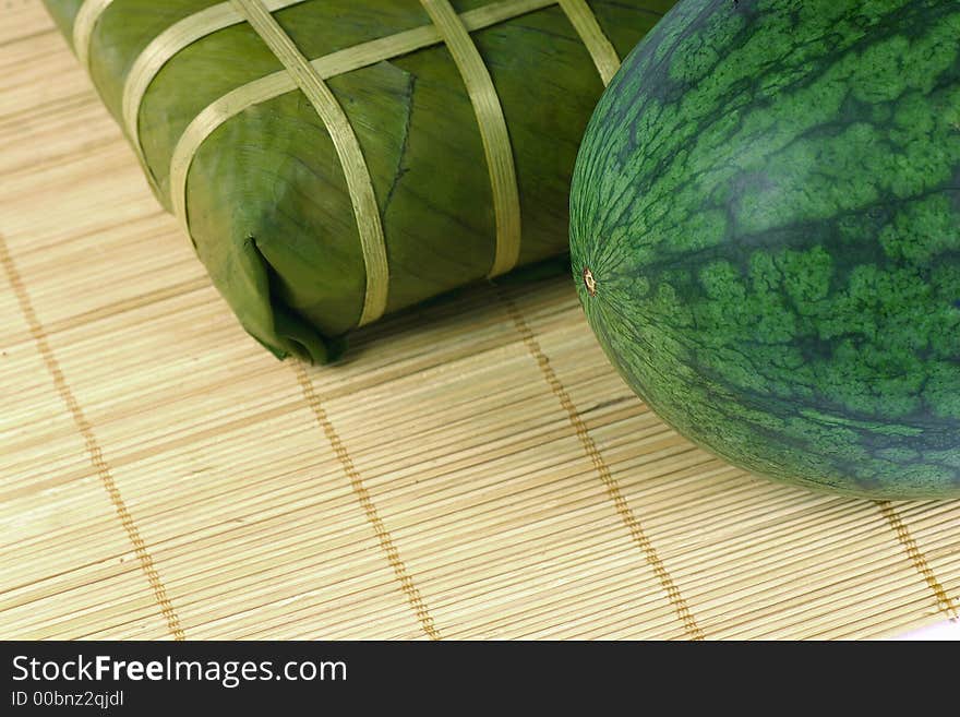 Fresh water melon and rice cake