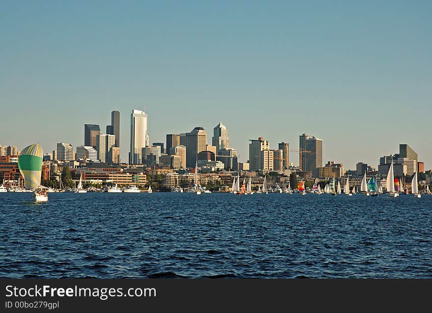 Duck Dodge sailboat race on Lake Union in Seattle, WA