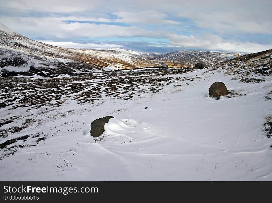 Mountain Valley In Iceland