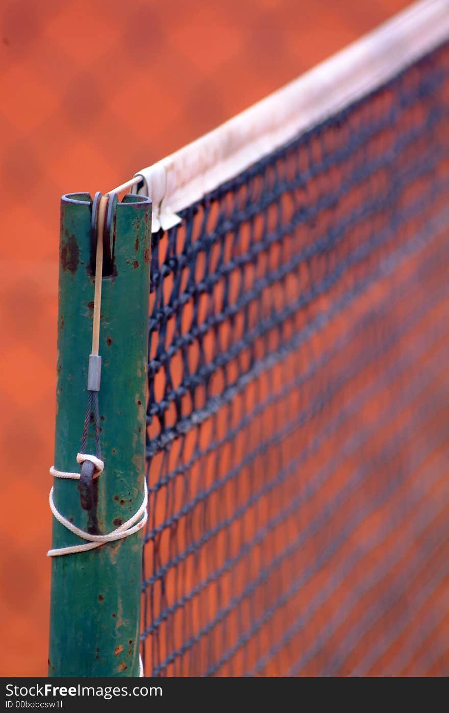 Detail of a tennis-court net. Detail of a tennis-court net
