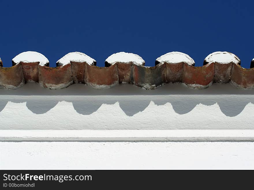 Roof Tiles with blue sky background