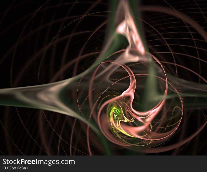 Abstract fractal figure on black background. Abstract fractal figure on black background