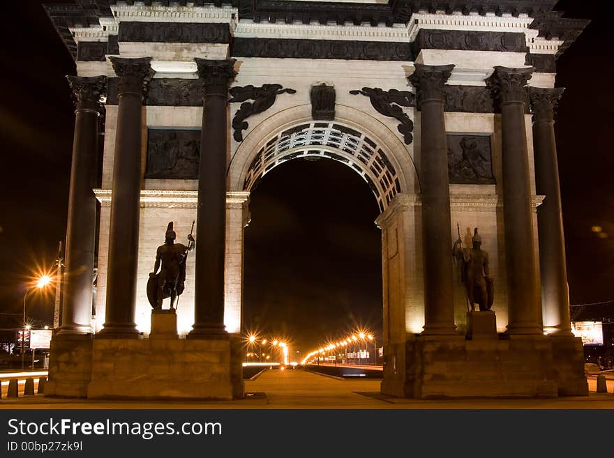 Triumphal arch in Moscow, Russia.