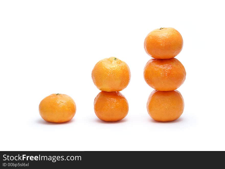 Tangerines isolated on white