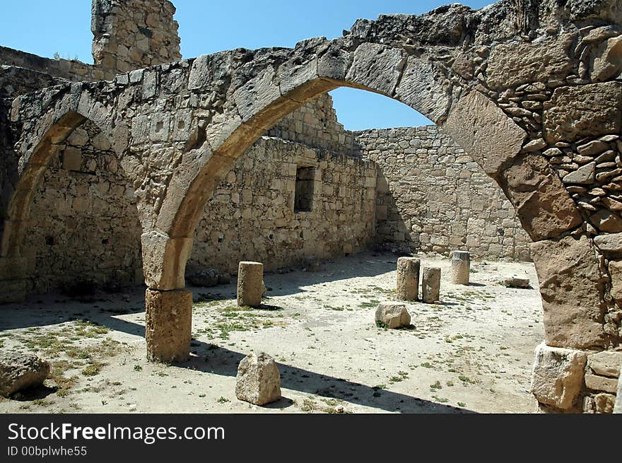 Ruins of Colossi Medieval Castle - famous historical place of Cyprus