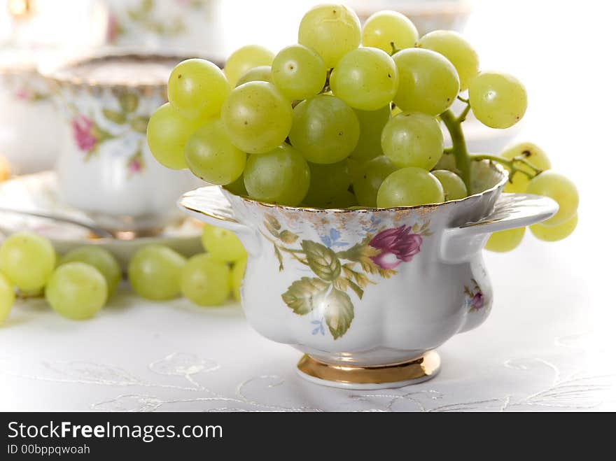 Grapes in Porcelain