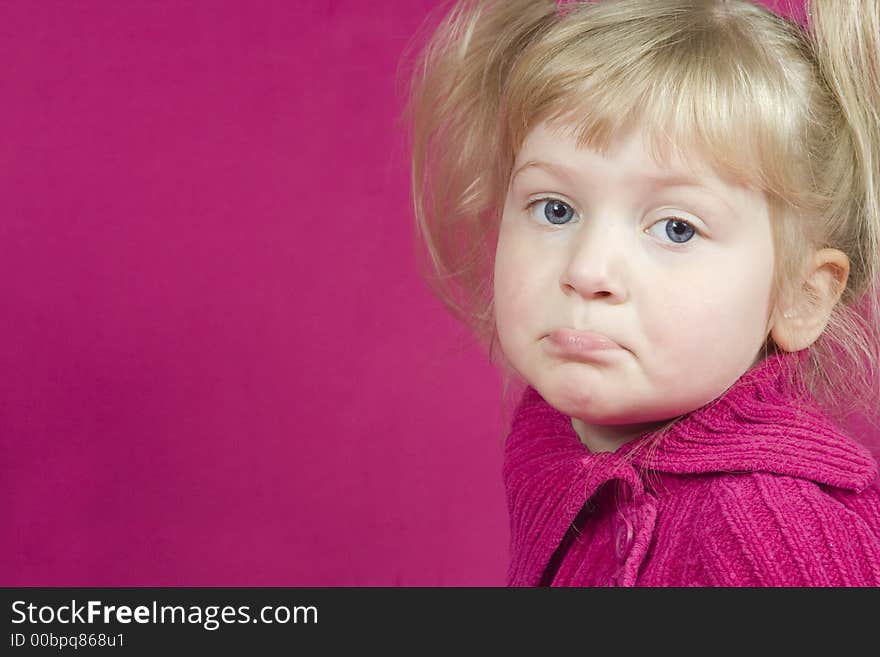 Cute Girl in Pink Pouting