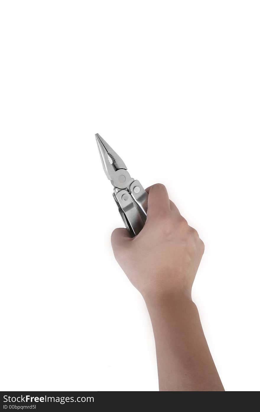 Hand with pliers